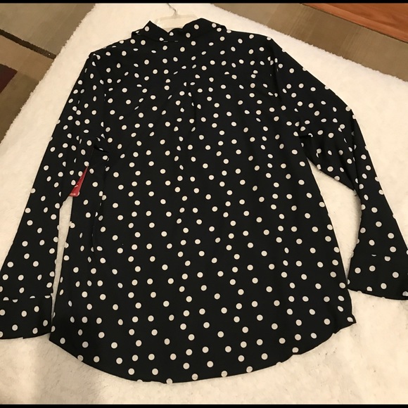 🔥Merona XXL Blouse NWT Black/Creamdots - Picture 2 of 6